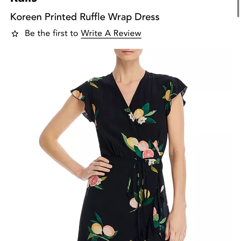 RailFloral Wrap Dress - Black with Multicolor Accents
